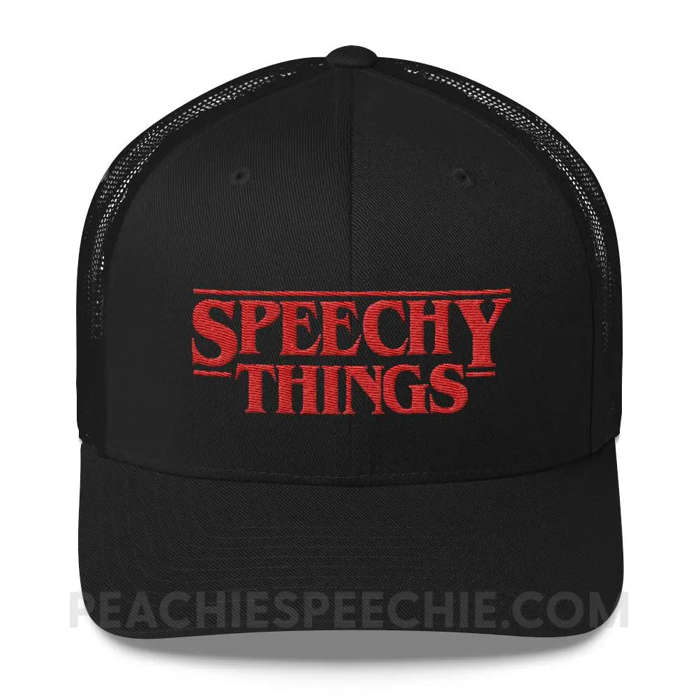 Speechy Things Trucker Hat - Black - Hats peachiespeechie.com