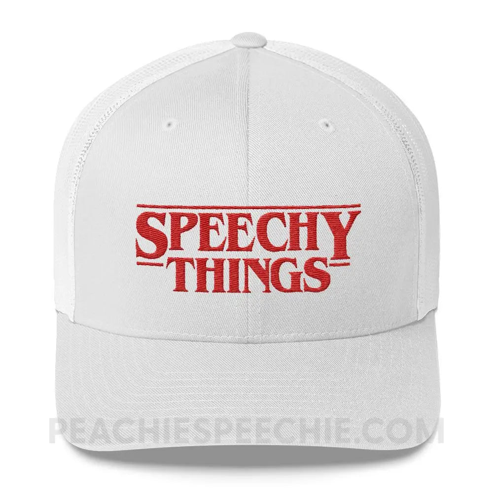 Speechy Things Trucker Hat - White - Hats peachiespeechie.com