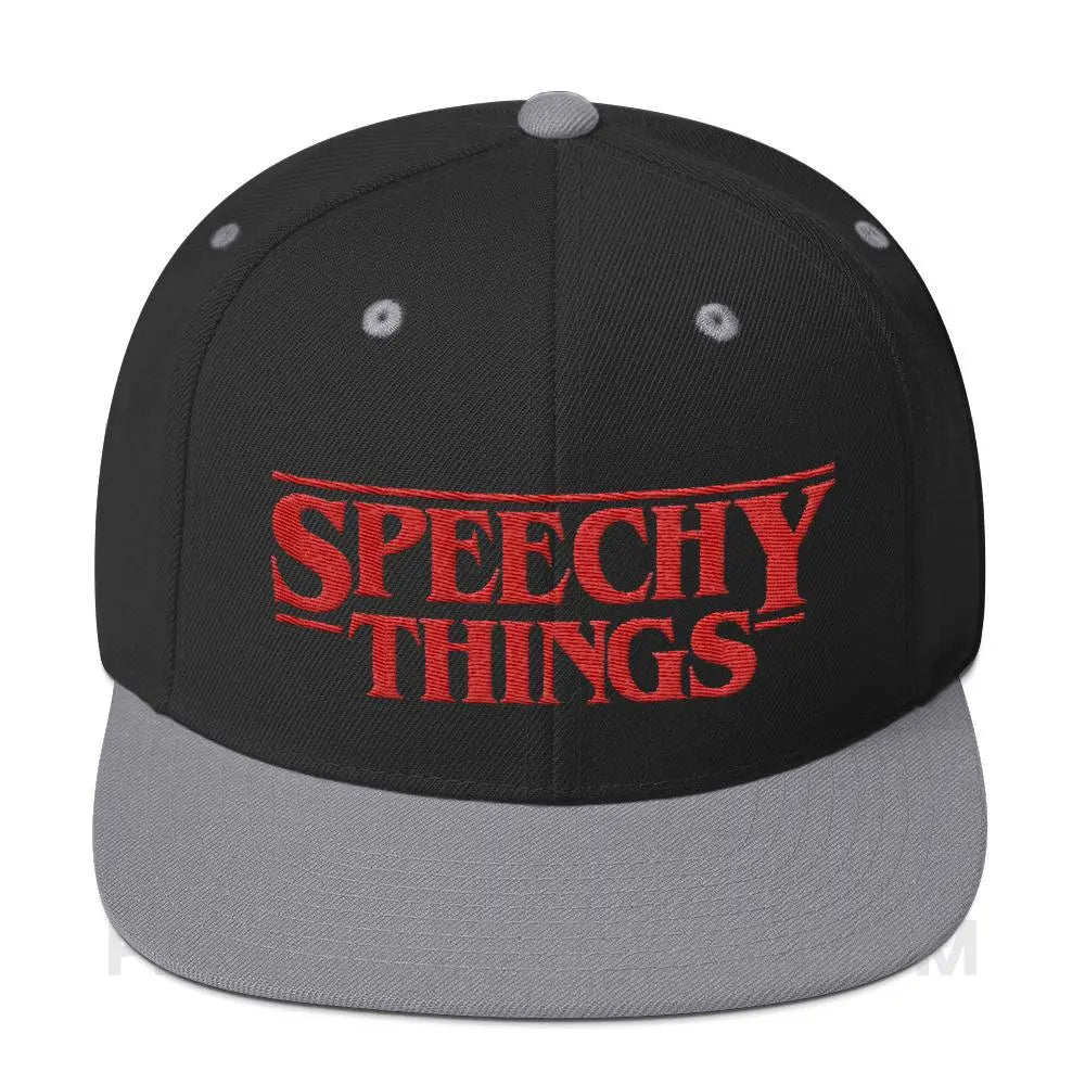 Speechy Things Premium Ball Cap - Black/ Silver - Hats peachiespeechie.com