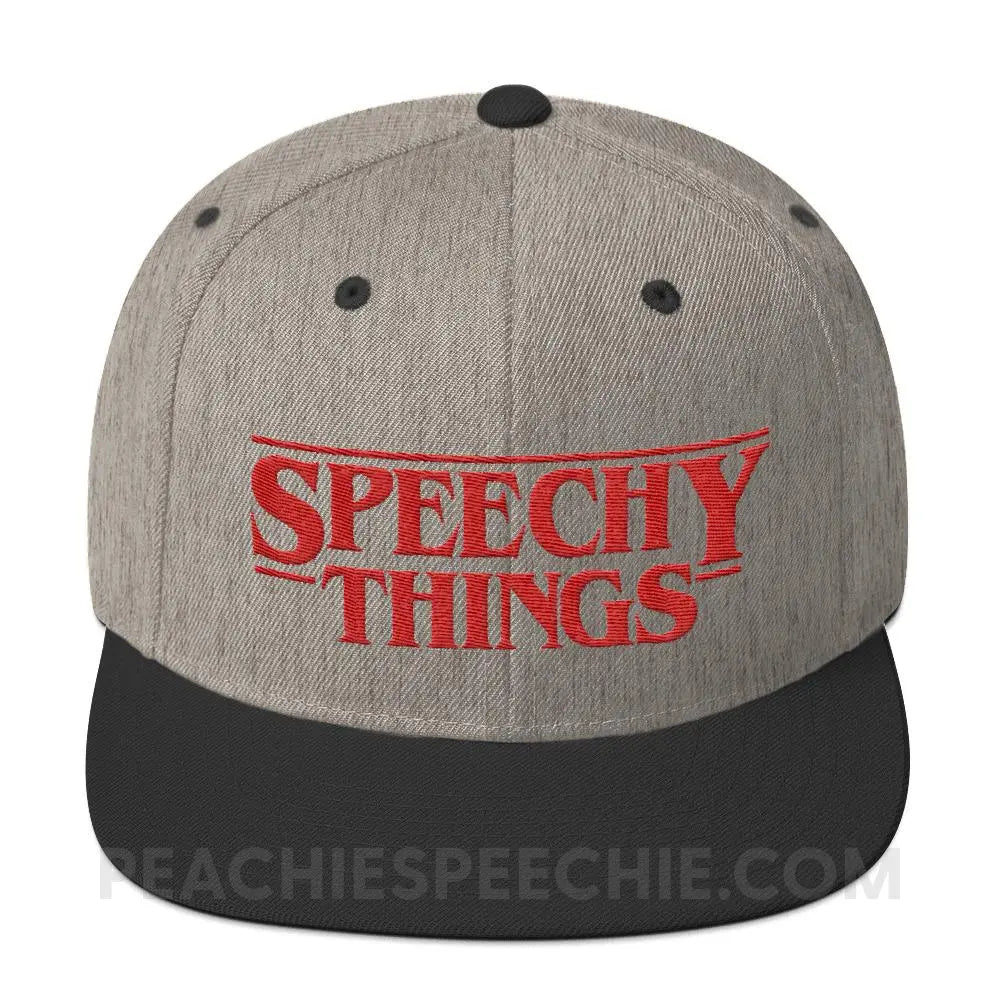 Speechy Things Premium Ball Cap - Heather/Black - Hats peachiespeechie.com