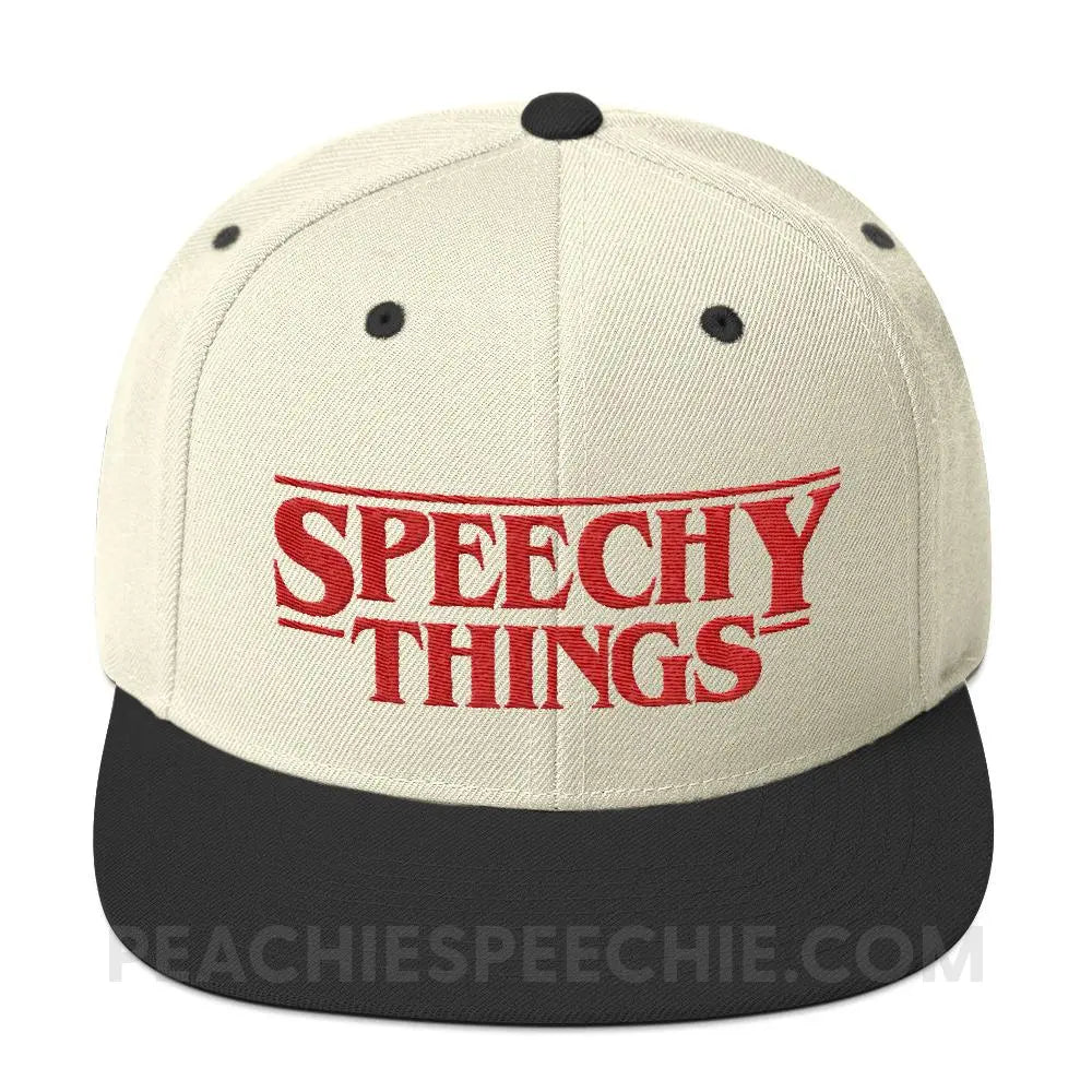 Speechy Things Premium Ball Cap - Natural/ Black - Hats peachiespeechie.com