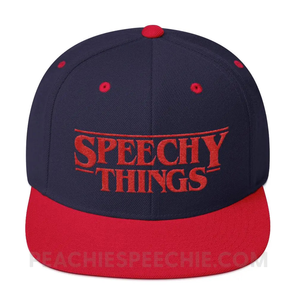 Speechy Things Premium Ball Cap - Navy/ Red - Hats peachiespeechie.com