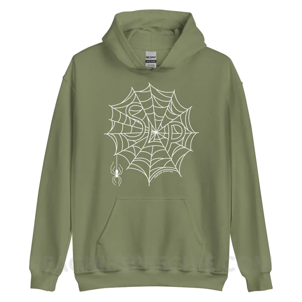 Spider Web SLP Classic Hoodie - Military Green / S - peachiespeechie.com