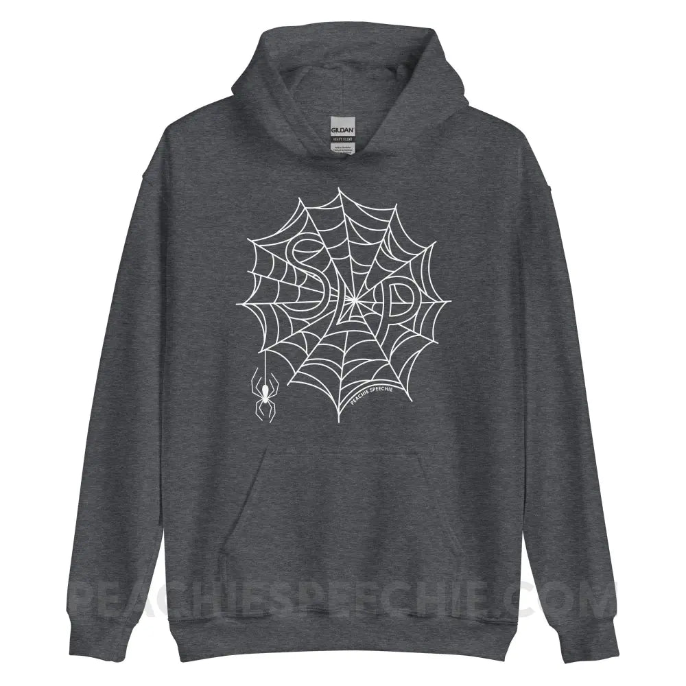 Spider Web SLP Classic Hoodie - Dark Heather / S - peachiespeechie.com