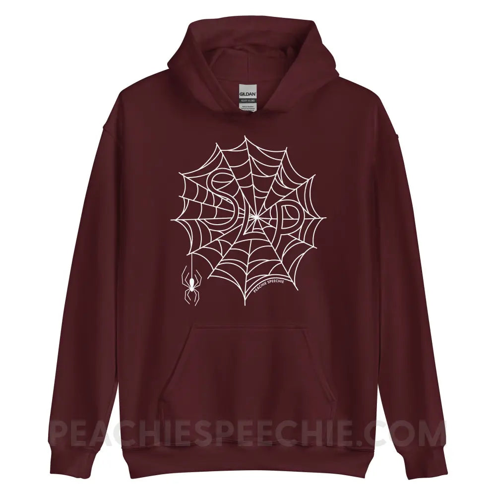 Spider Web SLP Classic Hoodie - Maroon / S - peachiespeechie.com