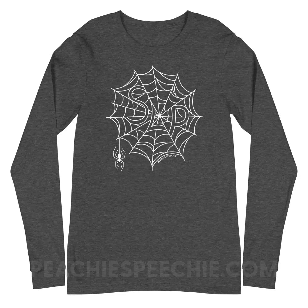 Spider Web SLP Premium Long Sleeve - Dark Grey Heather / XS - peachiespeechie.com