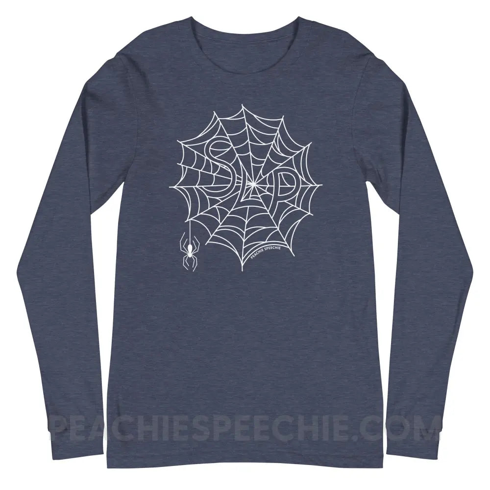 Spider Web SLP Premium Long Sleeve - Heather Navy / XS - peachiespeechie.com