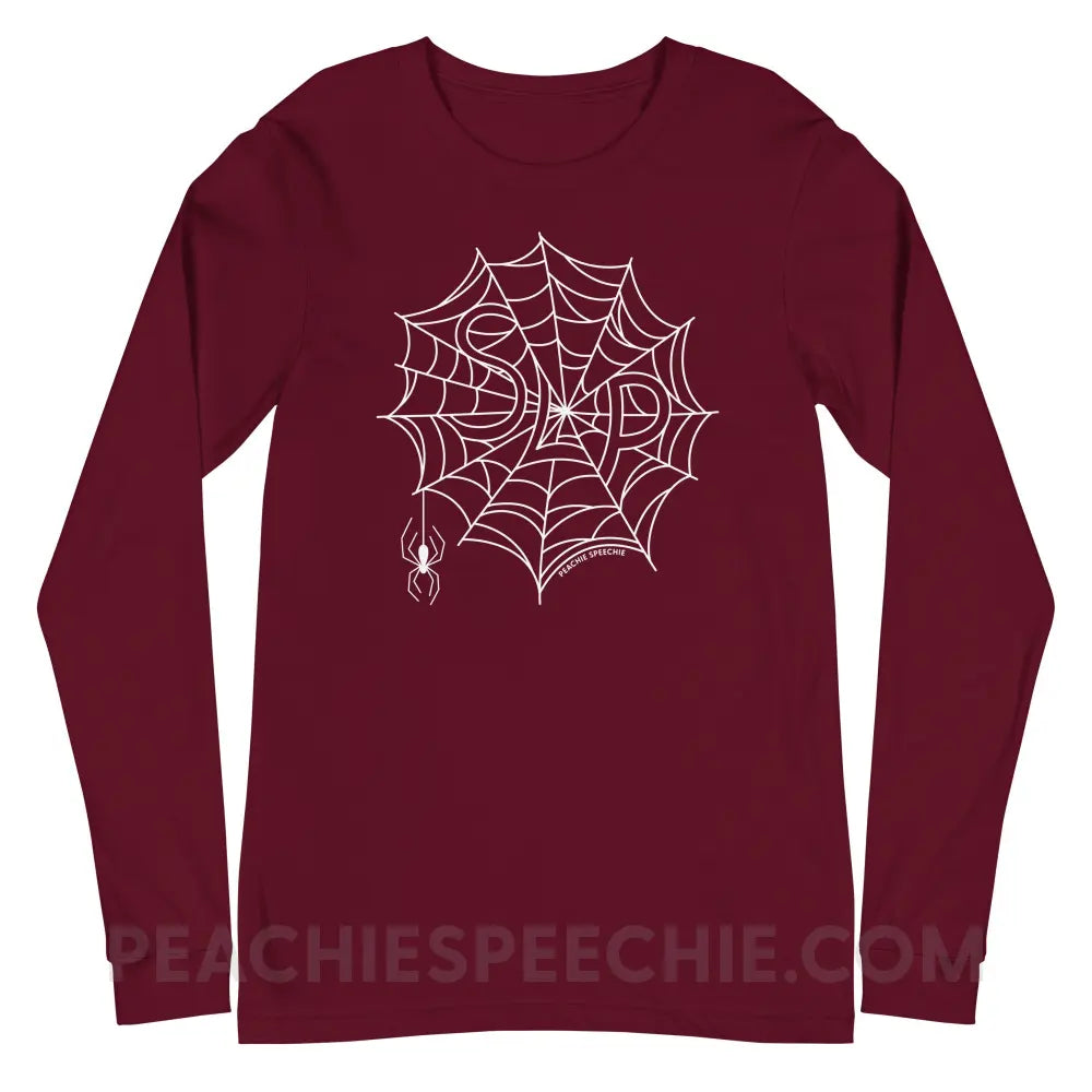 Spider Web SLP Premium Long Sleeve - Maroon / XS - peachiespeechie.com