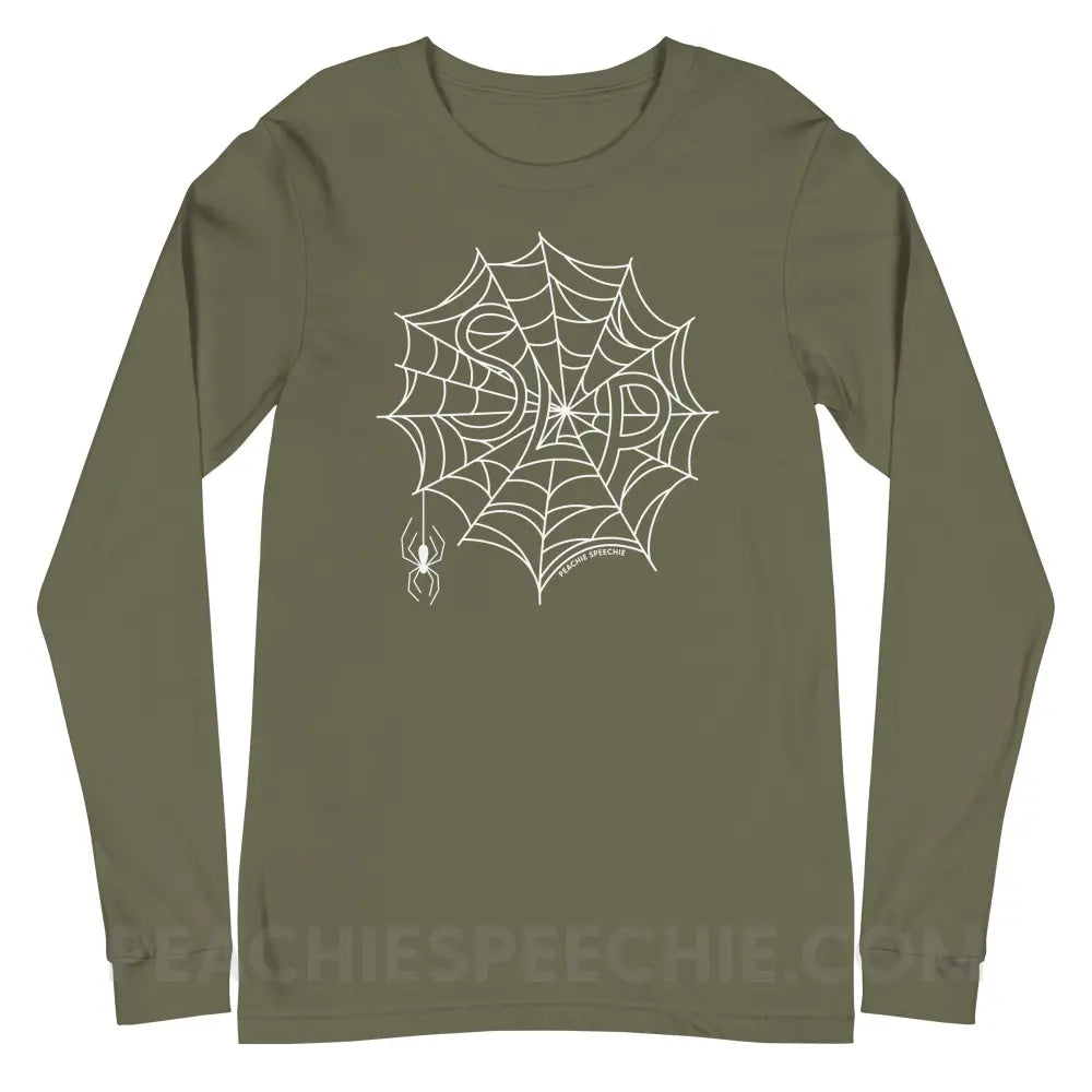 Spider Web SLP Premium Long Sleeve - Military Green / XS - peachiespeechie.com