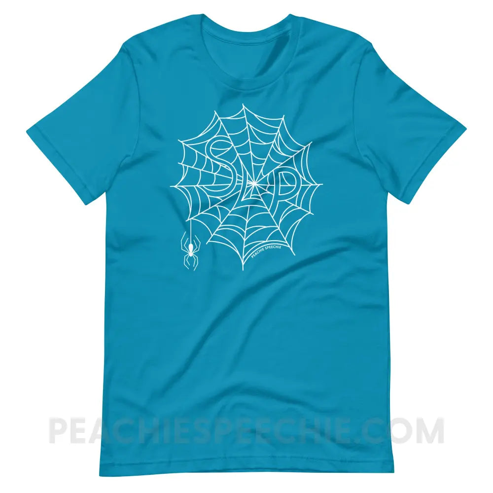 Spider Web SLP Premium Soft Tee - Aqua / S - peachiespeechie.com