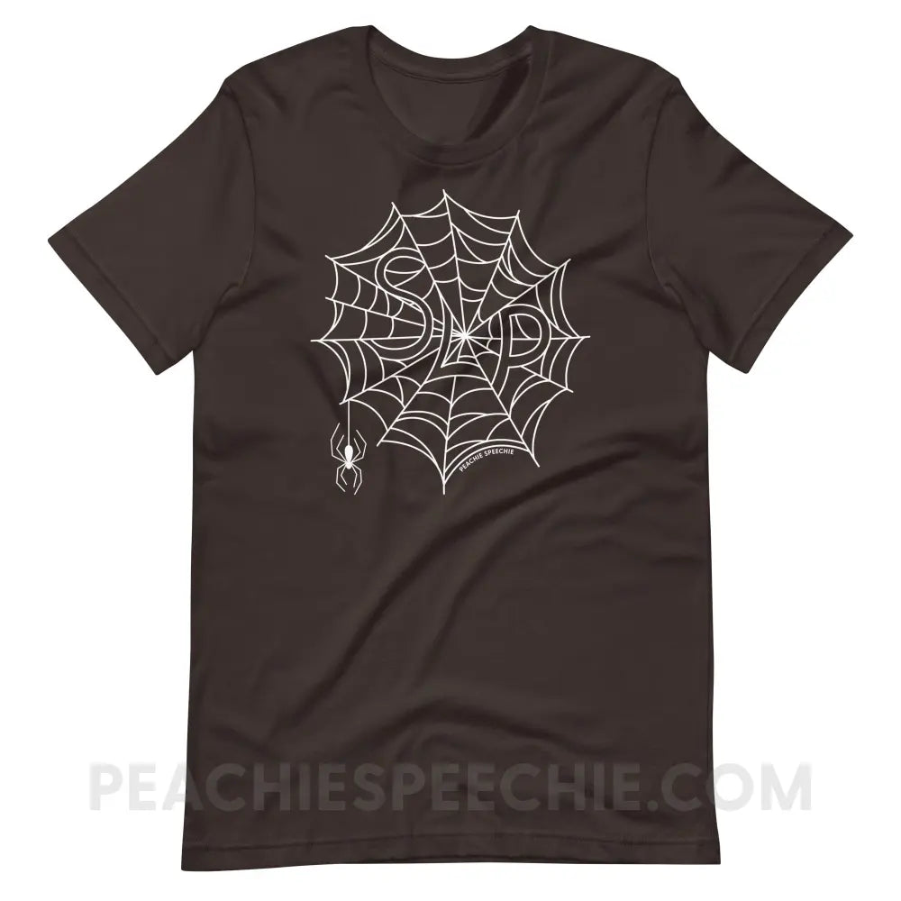Spider Web SLP Premium Soft Tee - Brown / S - peachiespeechie.com