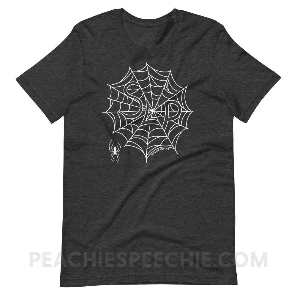 Spider Web SLP Premium Soft Tee - Dark Grey Heather / XS - peachiespeechie.com