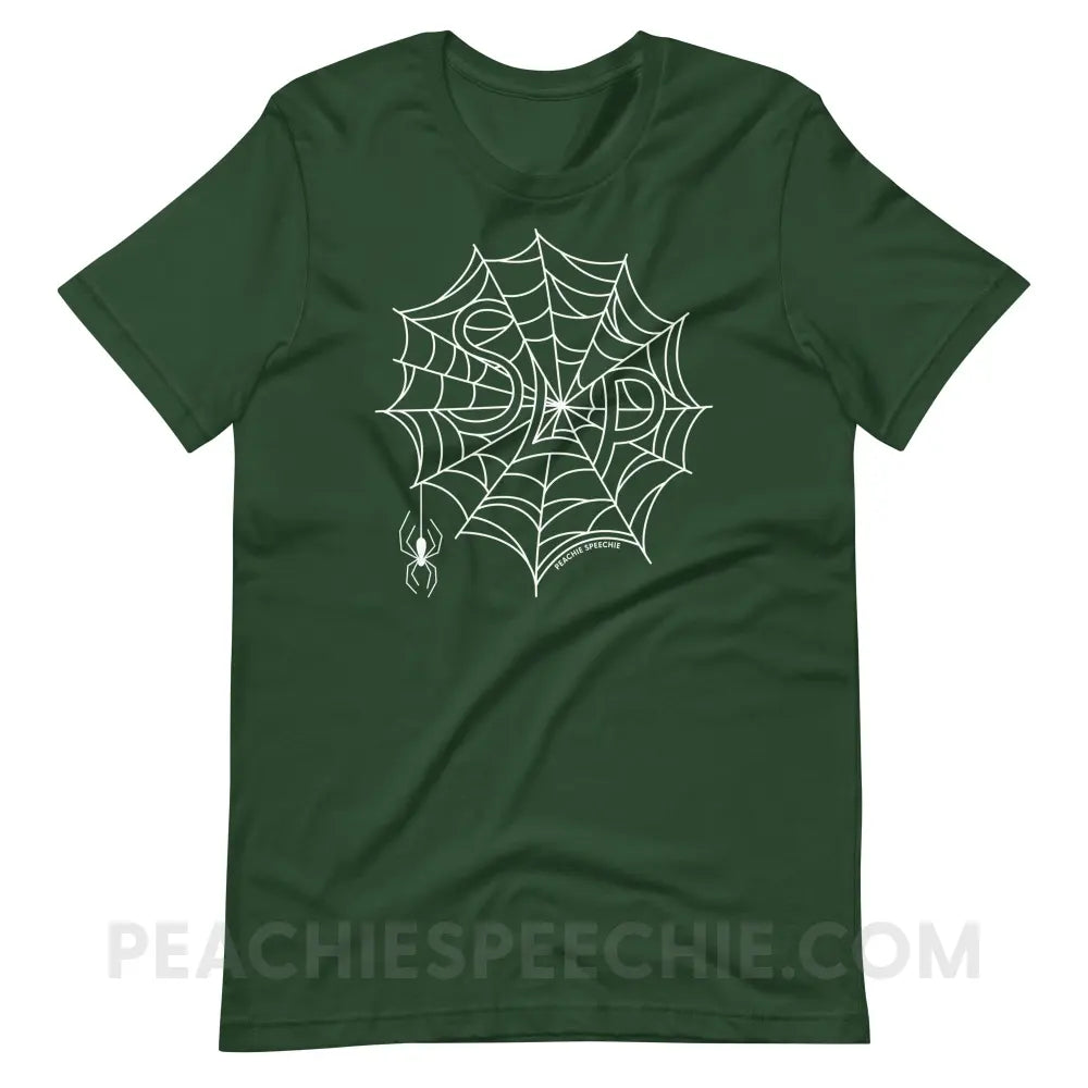 Spider Web SLP Premium Soft Tee - Forest / S - peachiespeechie.com