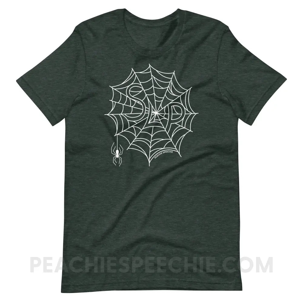 Spider Web SLP Premium Soft Tee - Heather Forest / S - peachiespeechie.com