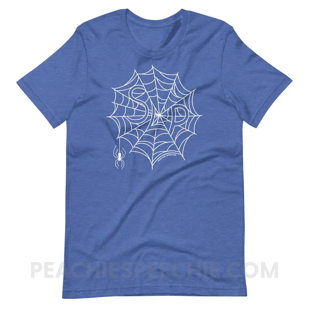 Spider Web SLP Premium Soft Tee - Heather True Royal / S - peachiespeechie.com