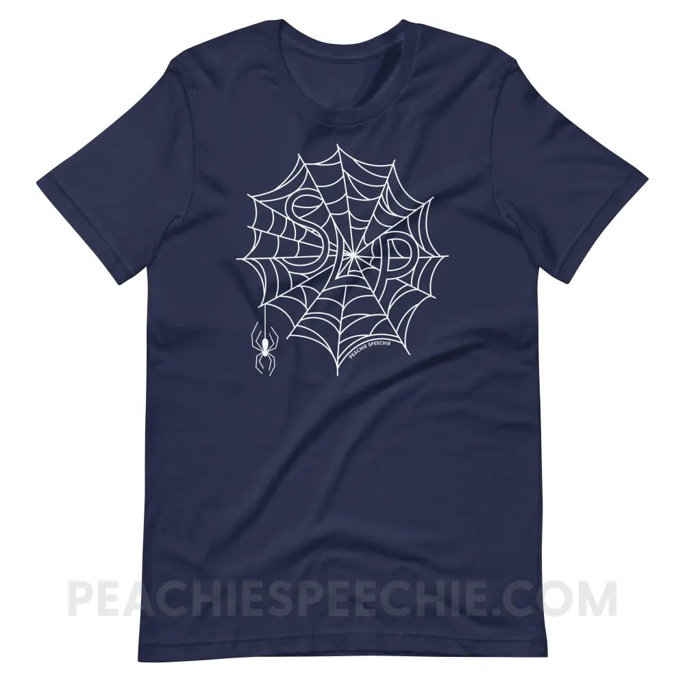 Spider Web SLP Premium Soft Tee - Navy / XS - peachiespeechie.com