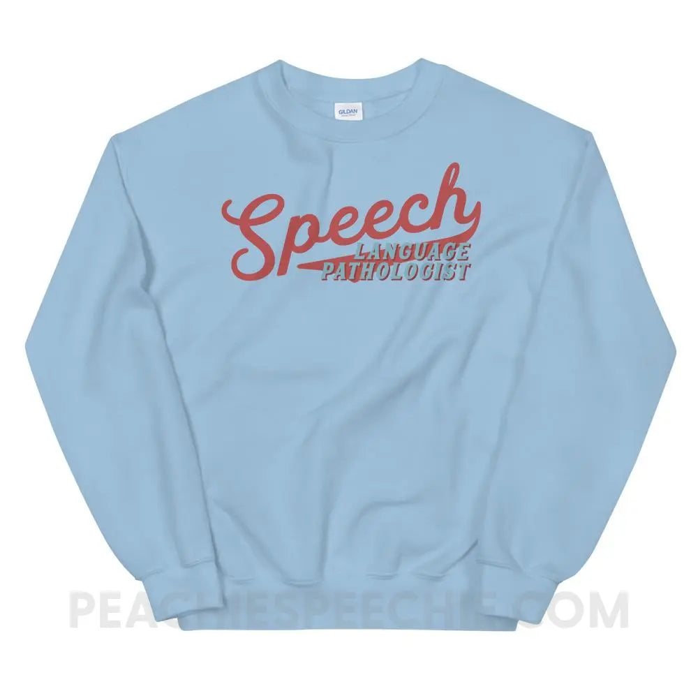 Sporty Speech Classic Sweatshirt - Light Blue / S - Hoodies & Sweatshirts peachiespeechie.com