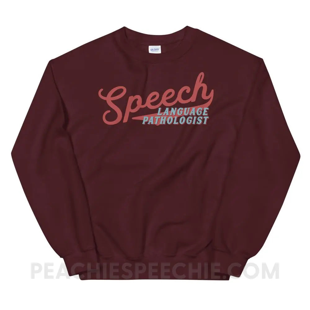 Sporty Speech Classic Sweatshirt - Maroon / S - Hoodies & Sweatshirts peachiespeechie.com