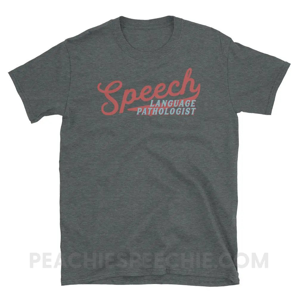 Sporty Speech Classic Tee - Dark Heather / S - T-Shirts & Tops peachiespeechie.com
