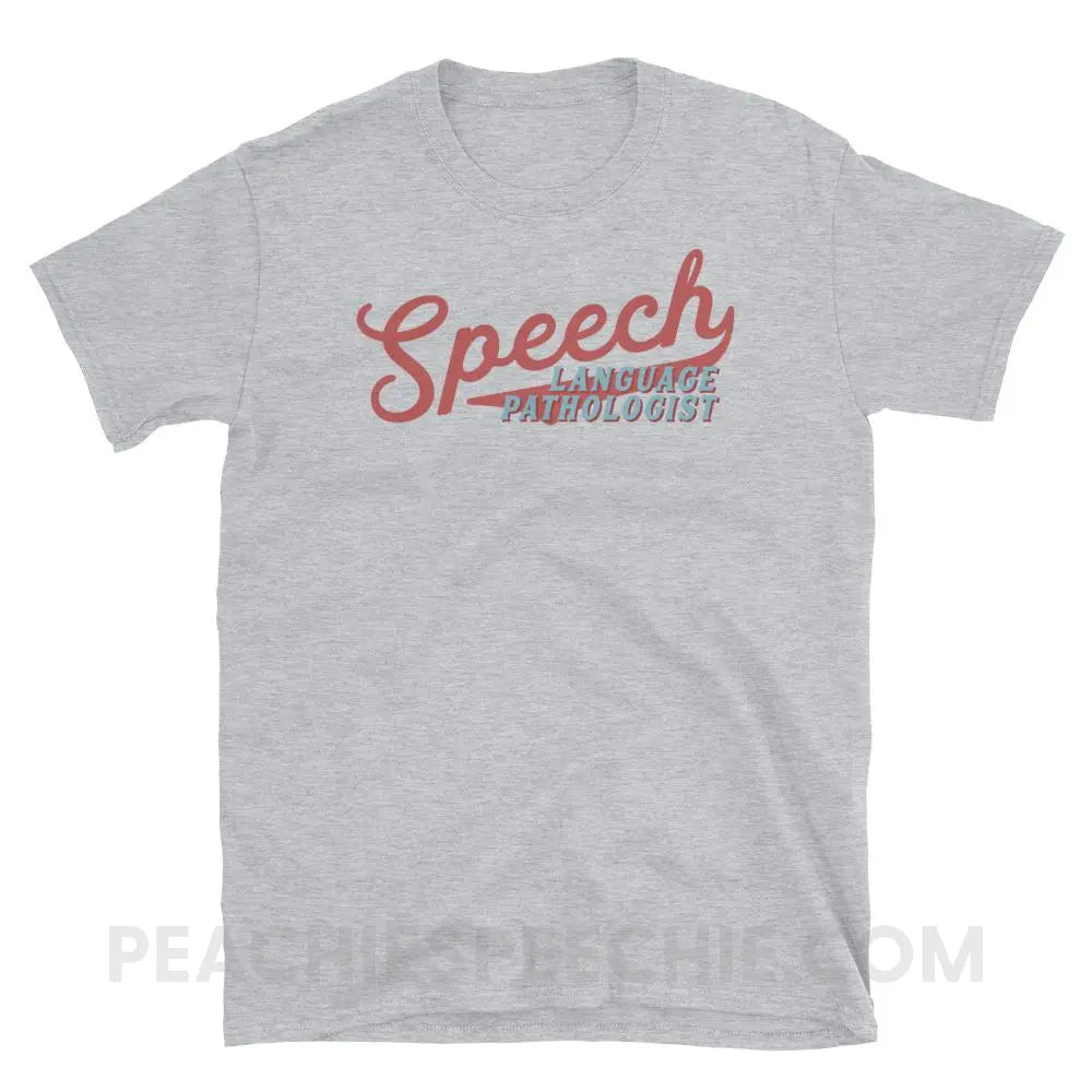Sporty Speech Classic Tee - Sport Grey / S - T-Shirts & Tops peachiespeechie.com