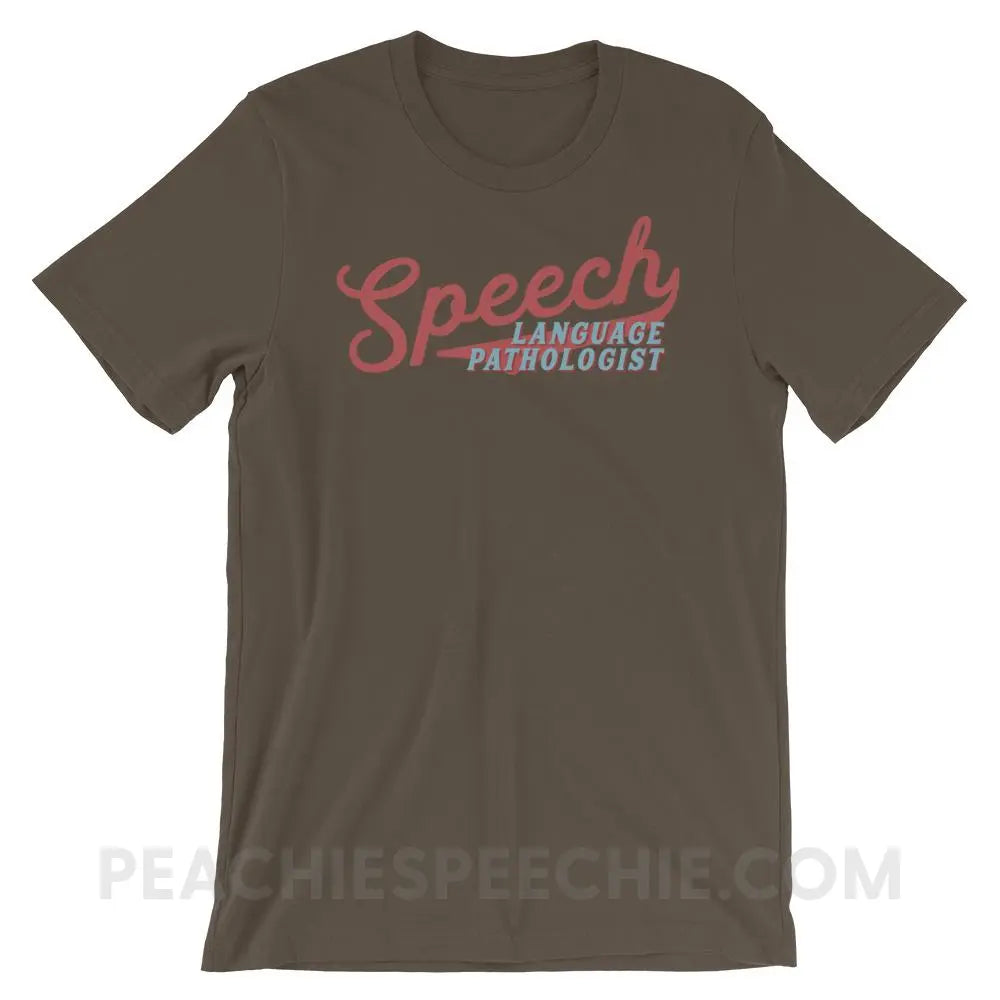 Sporty Speech Premium Soft Tee - Army / S - T-Shirts & Tops peachiespeechie.com