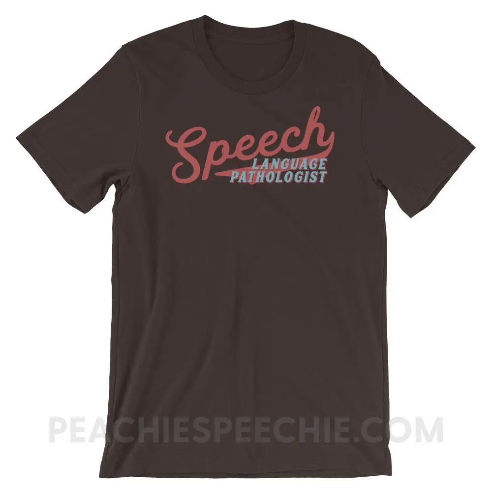 Sporty Speech Premium Soft Tee - Brown / S - T-Shirts & Tops peachiespeechie.com