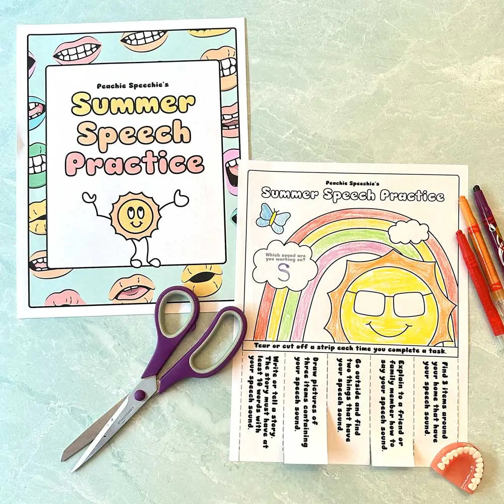 Summer Speech Practice for Articulation Therapy - Materials peachiespeechie.com