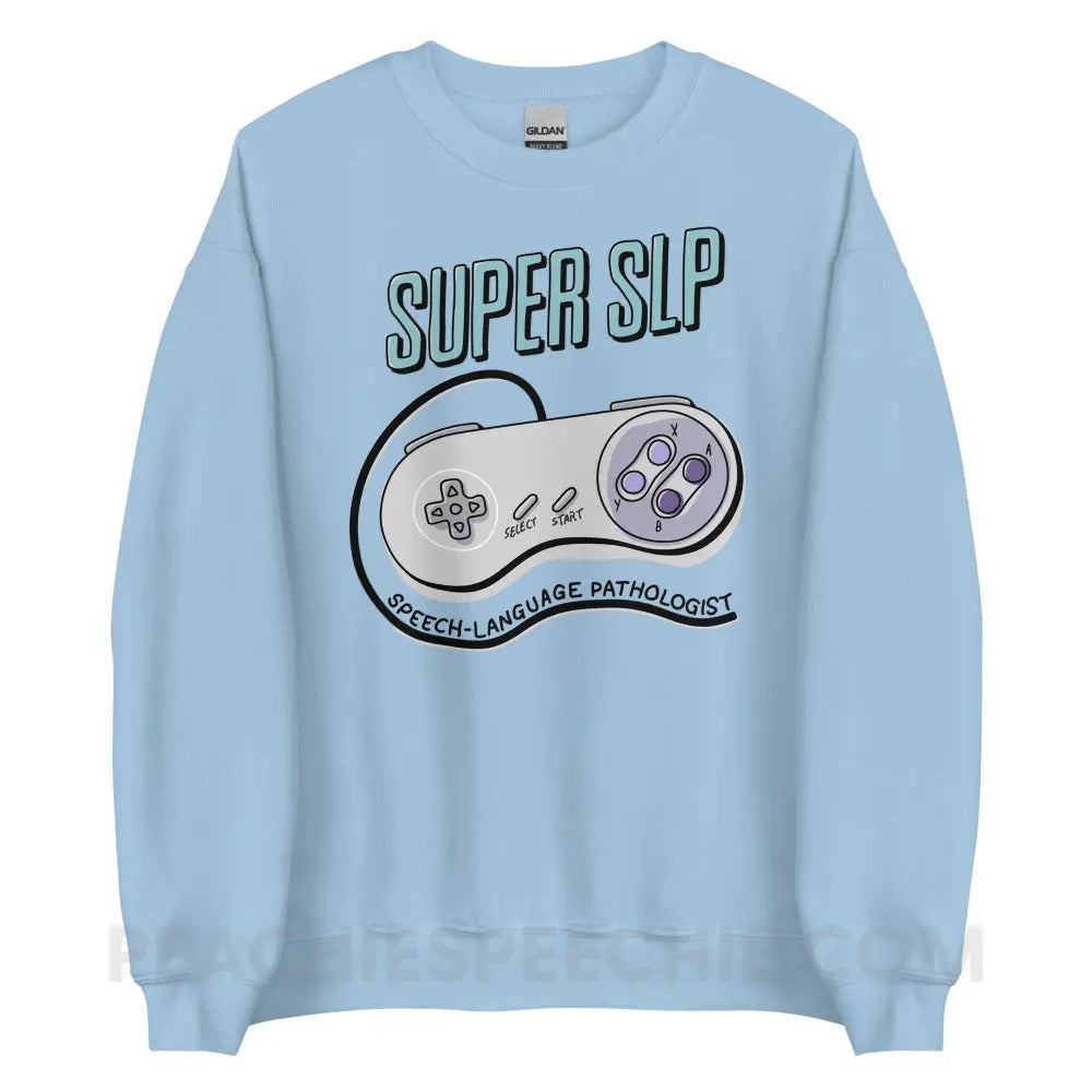 Super SLP Retro Controller Classic Sweatshirt - Light Blue / S - peachiespeechie.com