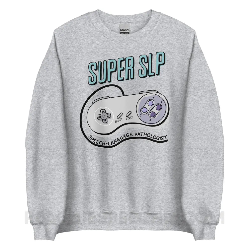 Super SLP Retro Controller Classic Sweatshirt - Sport Grey / S peachiespeechie.com