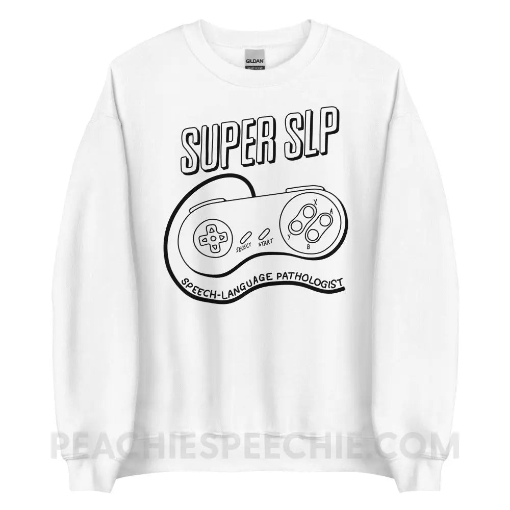 Super SLP Retro Controller Classic Sweatshirt - White / S peachiespeechie.com