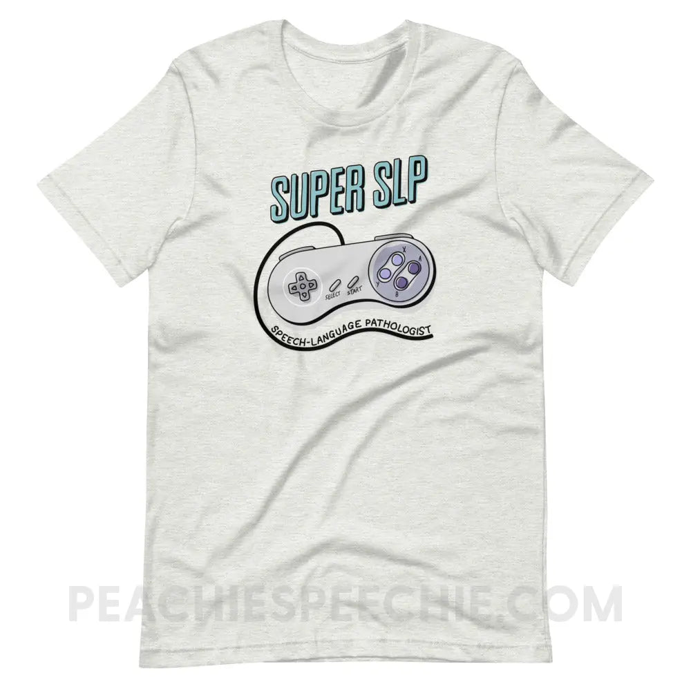 Super SLP Retro Controller Premium Soft Tee - Ash / S - peachiespeechie.com