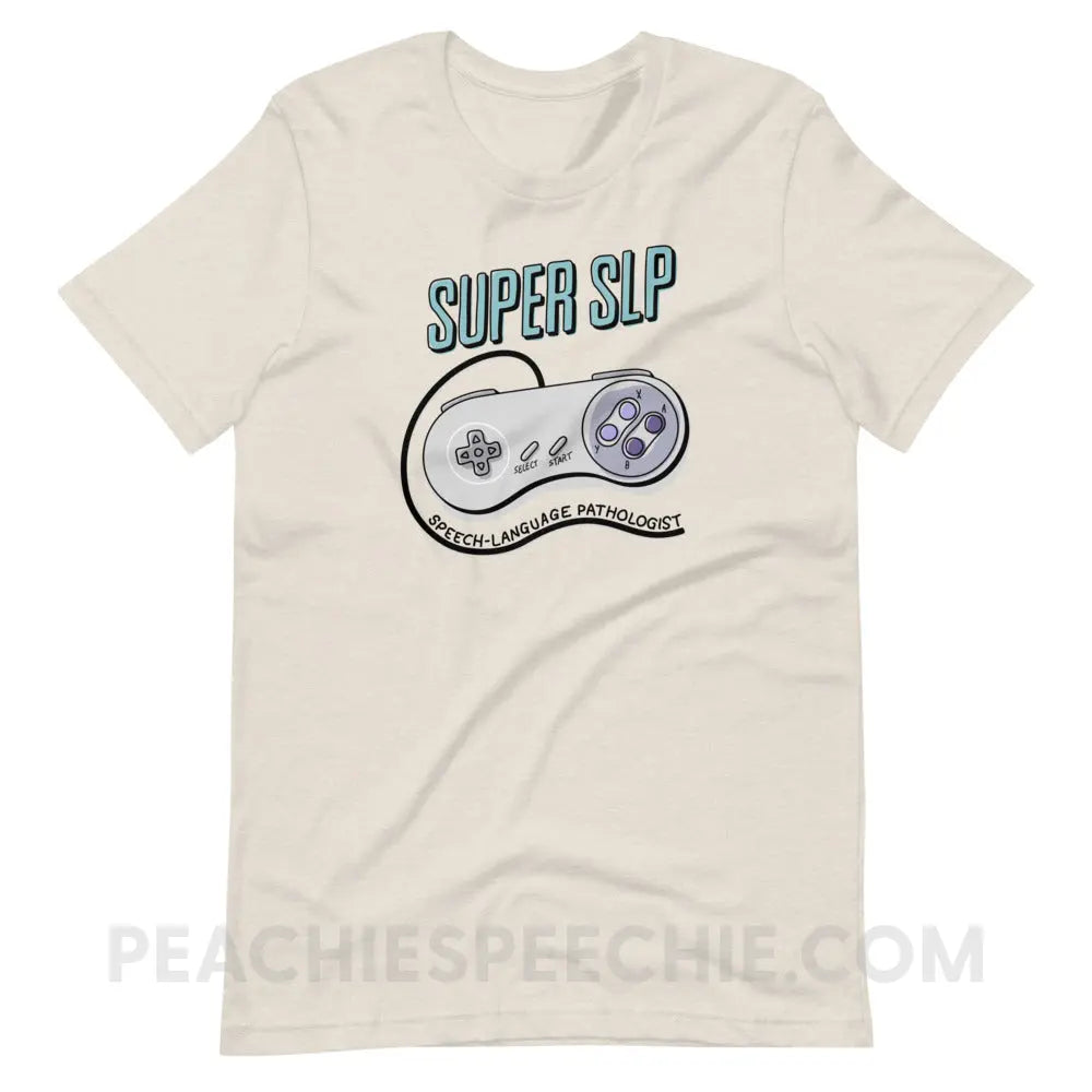 Super SLP Retro Controller Premium Soft Tee - Heather Dust / S - peachiespeechie.com