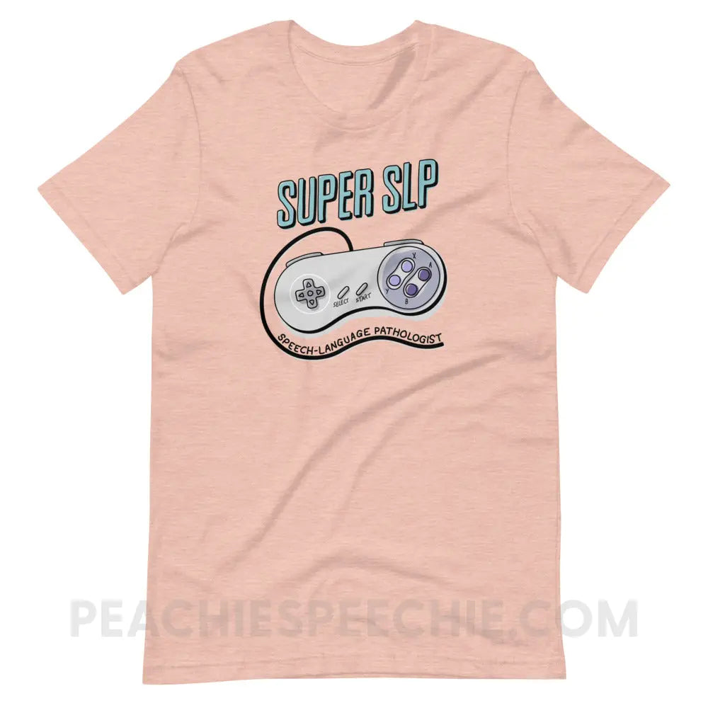 Super SLP Retro Controller Premium Soft Tee - Heather Prism Peach / XS - peachiespeechie.com