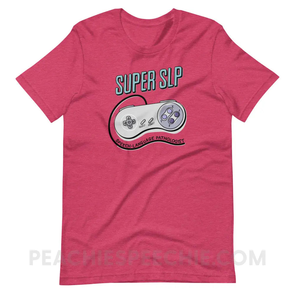 Super SLP Retro Controller Premium Soft Tee - Heather Raspberry / S - peachiespeechie.com