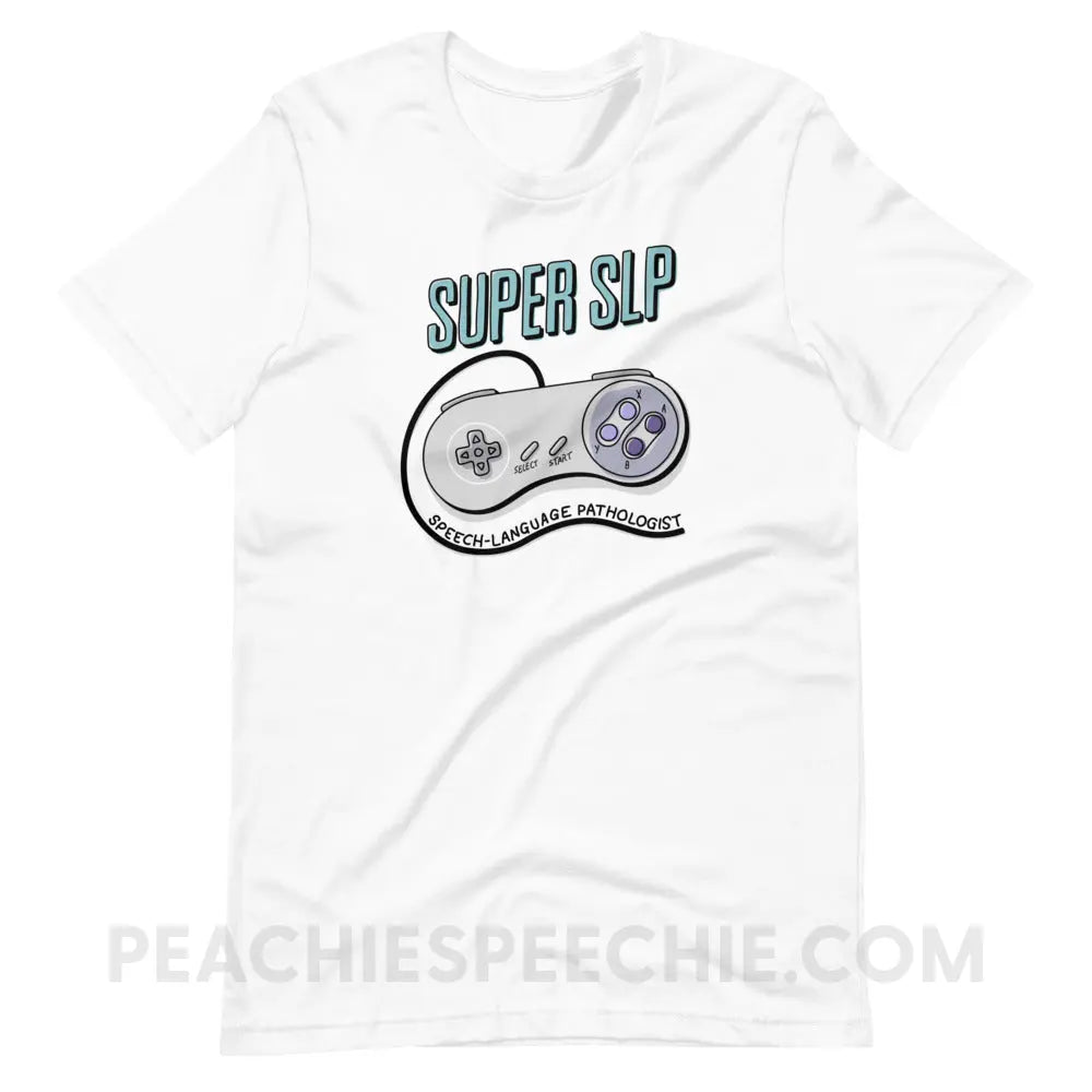 Super SLP Retro Controller Premium Soft Tee - White / XS - peachiespeechie.com