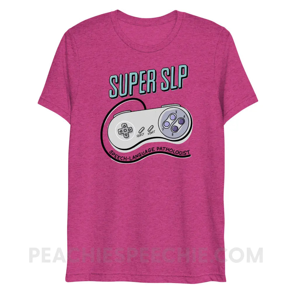 Super SLP Retro Controller Tri-Blend Tee - Berry Triblend / XS - peachiespeechie.com