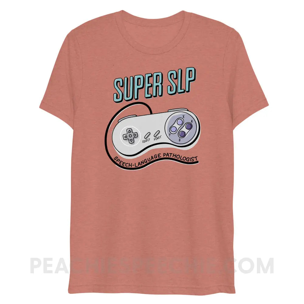 Super SLP Retro Controller Tri-Blend Tee - Mauve Triblend / XS - peachiespeechie.com