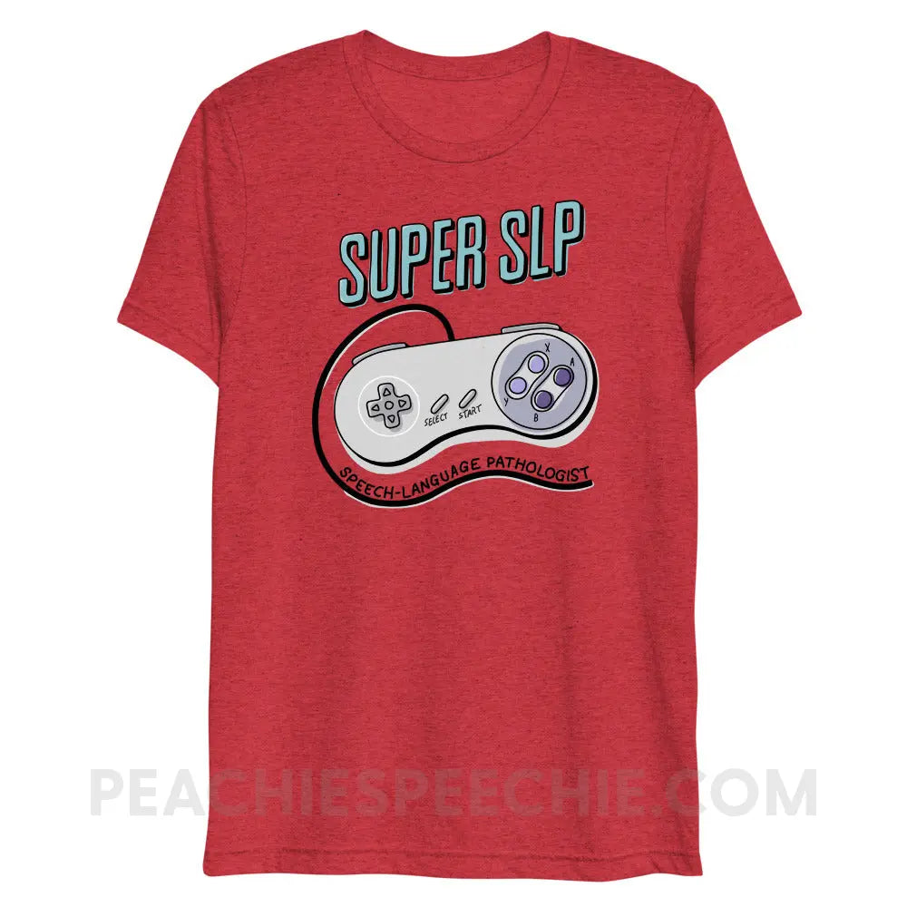 Super SLP Retro Controller Tri-Blend Tee - Red Triblend / XS - peachiespeechie.com