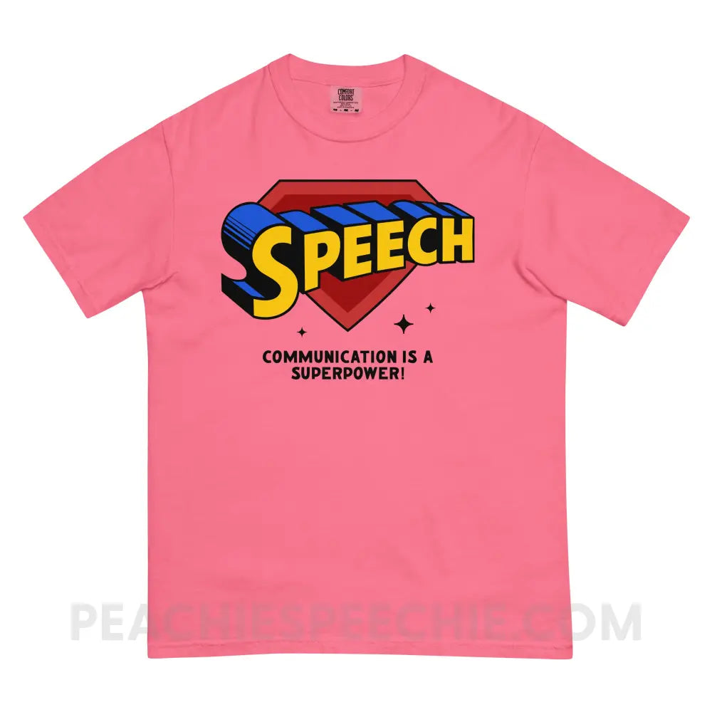 Super Speech Comfort Colors Tee Crunchberry / S peachiespeechie.com