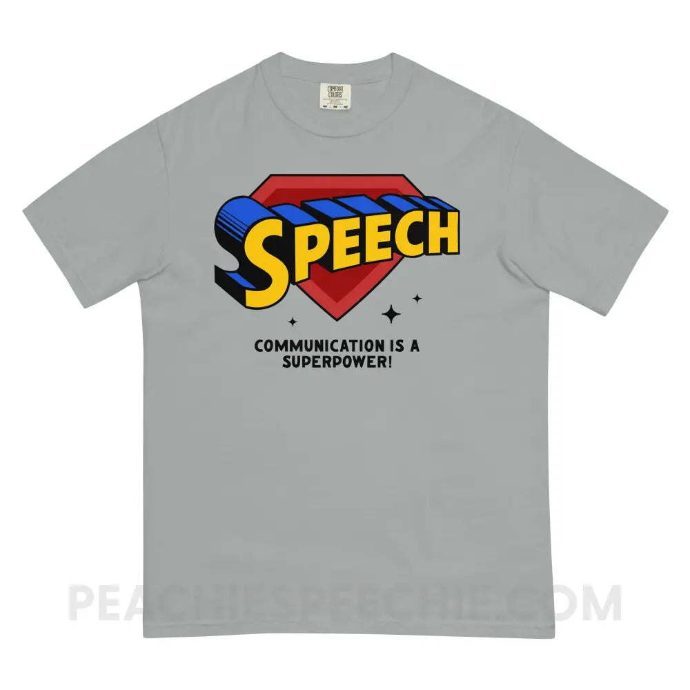 Super Speech Comfort Colors Tee Granite / S peachiespeechie.com