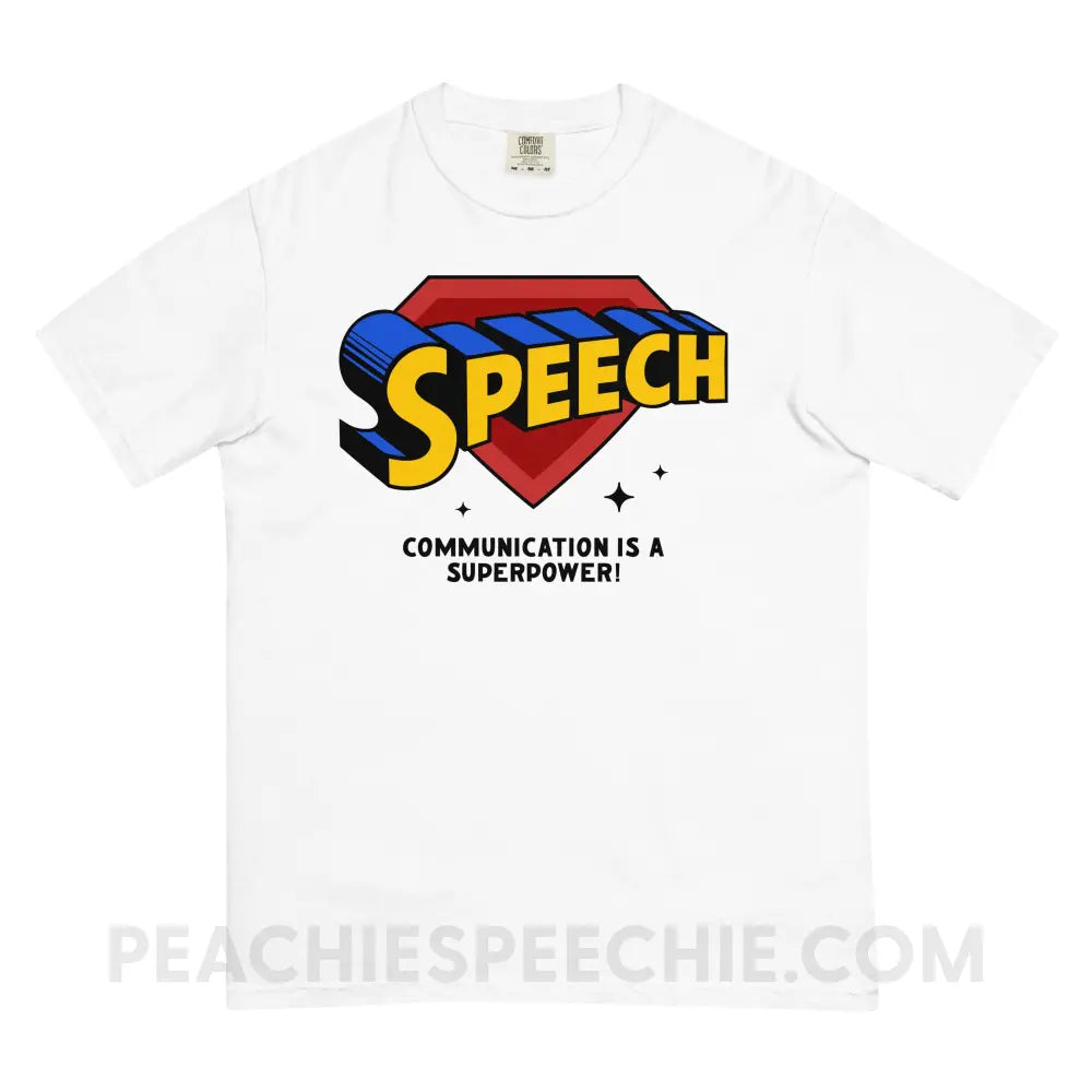 Super Speech Comfort Colors Tee White / S peachiespeechie.com