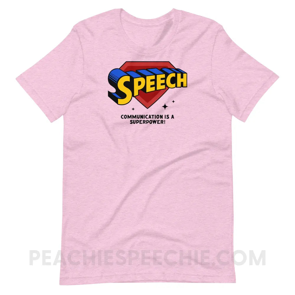 Super Speech Premium Soft Tee Heather Prism Lilac / XS peachiespeechie.com