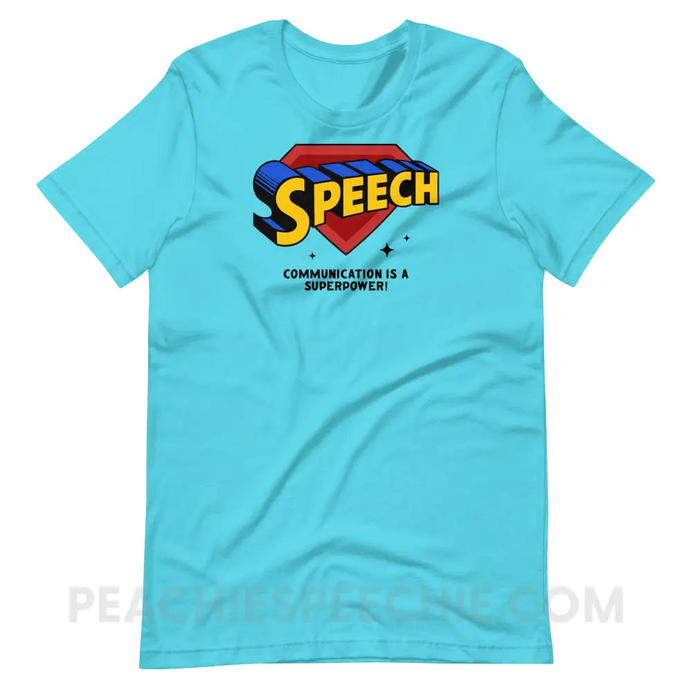 Super Speech Premium Soft Tee Turquoise / XS peachiespeechie.com