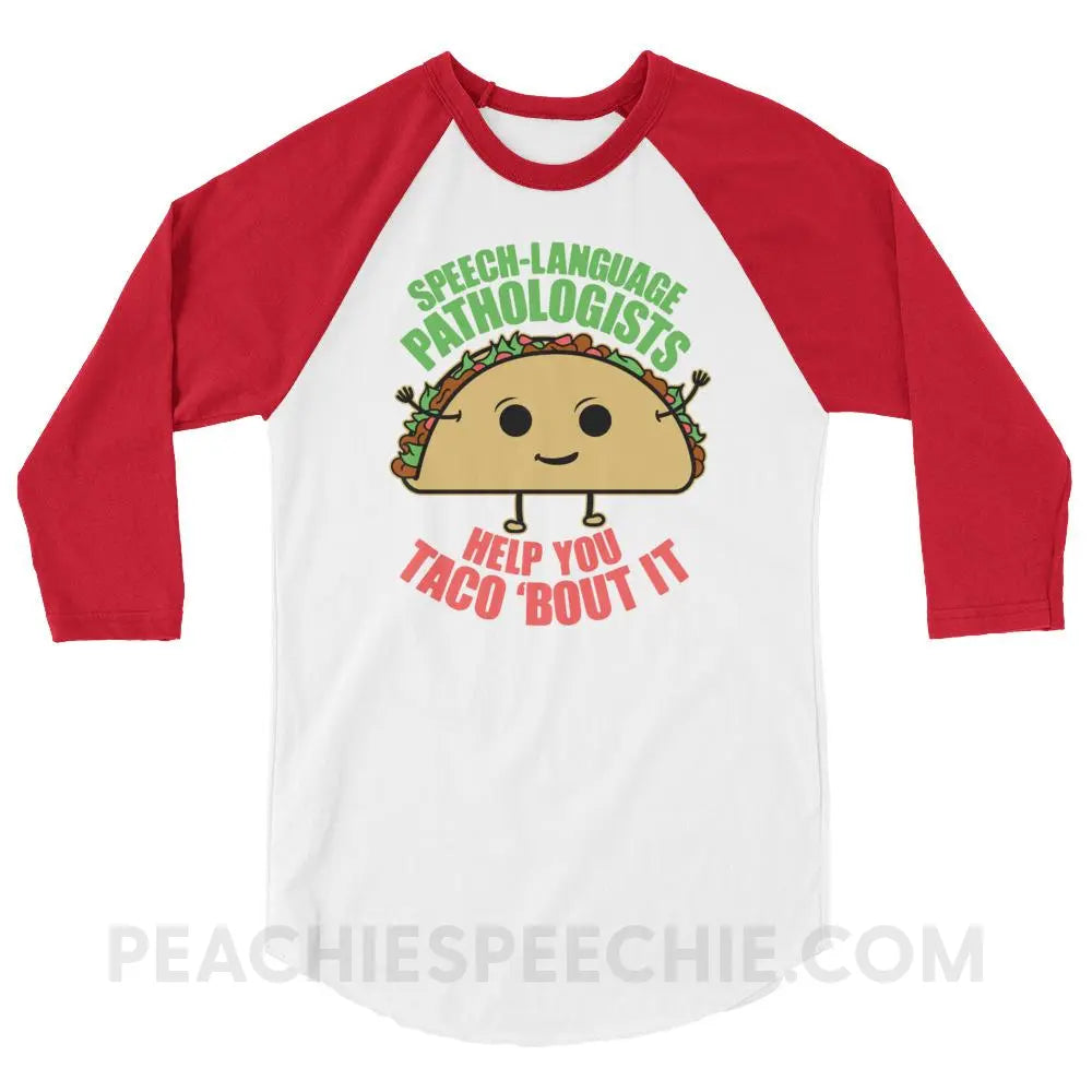 Taco ’Bout It Baseball Tee - White/Red / XS - T-Shirts & Tops peachiespeechie.com