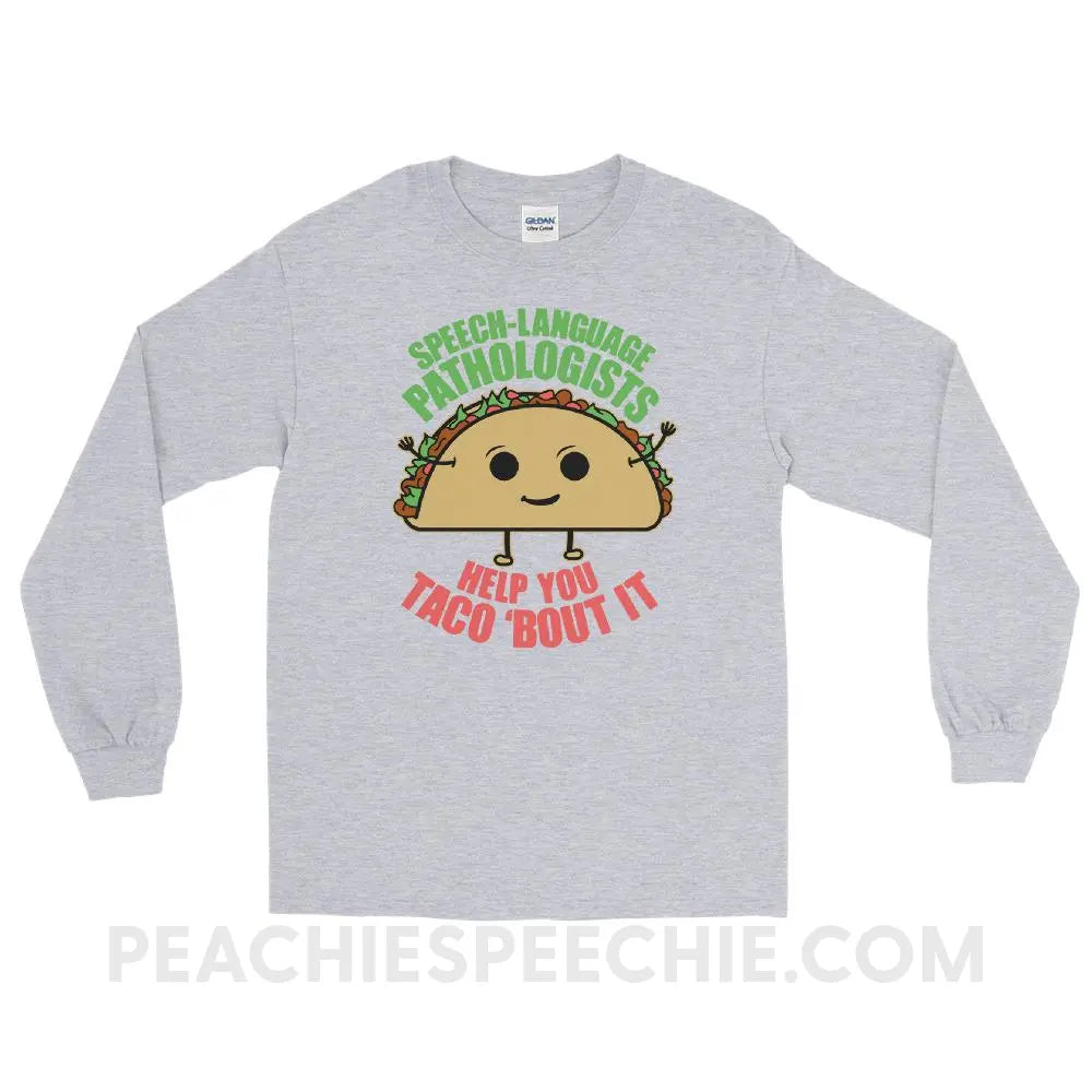 Taco ’Bout It Long Sleeve Tee - Sport Grey / S - T-Shirts & Tops peachiespeechie.com