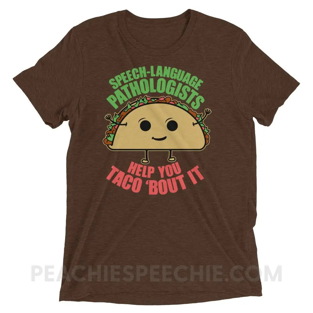 Taco ’Bout It Tri-Blend Tee - Brown Triblend / XS - T-Shirts & Tops peachiespeechie.com