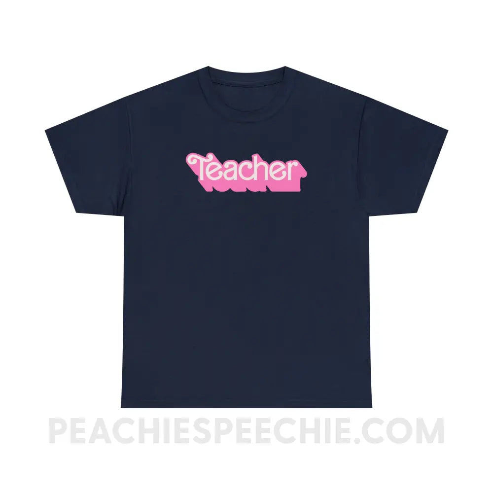 Teacher Doll Basic Tee - Navy / S - T-Shirt peachiespeechie.com