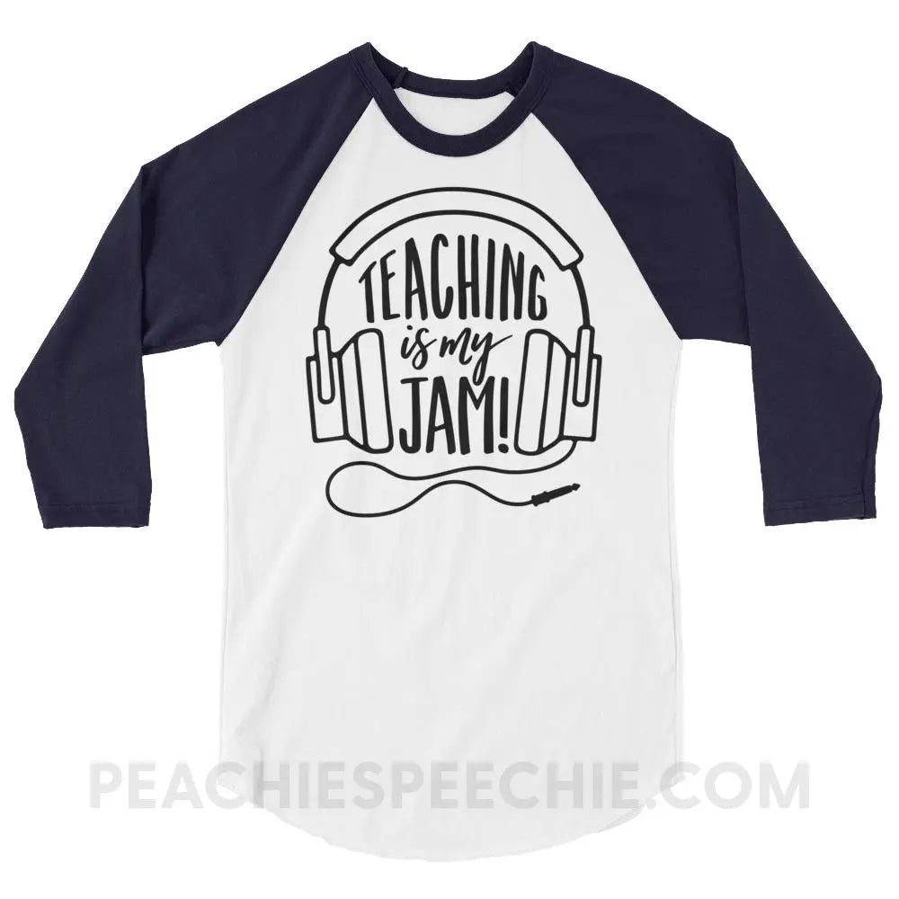 Teaching Is My Jam Baseball Tee - T-Shirts & Tops peachiespeechie.com