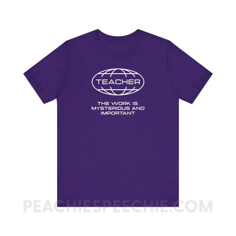 Teaching Is Mysterious And Important Premium Soft Tee - Team Purple / XS - T-Shirt peachiespeechie.com