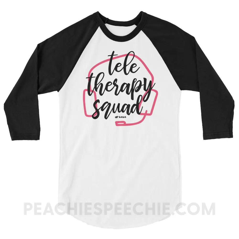 Teletherapy Squad Baseball Tee - White/Black / XS - T-Shirts & Tops peachiespeechie.com
